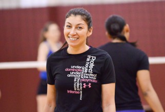 Player expresses the joy of volleyball